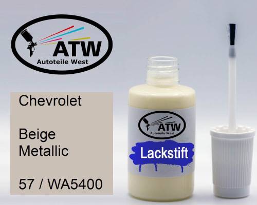 Chevrolet, Beige Metallic, 57 / WA5400: 20ml Lackstift, von ATW Autoteile West.